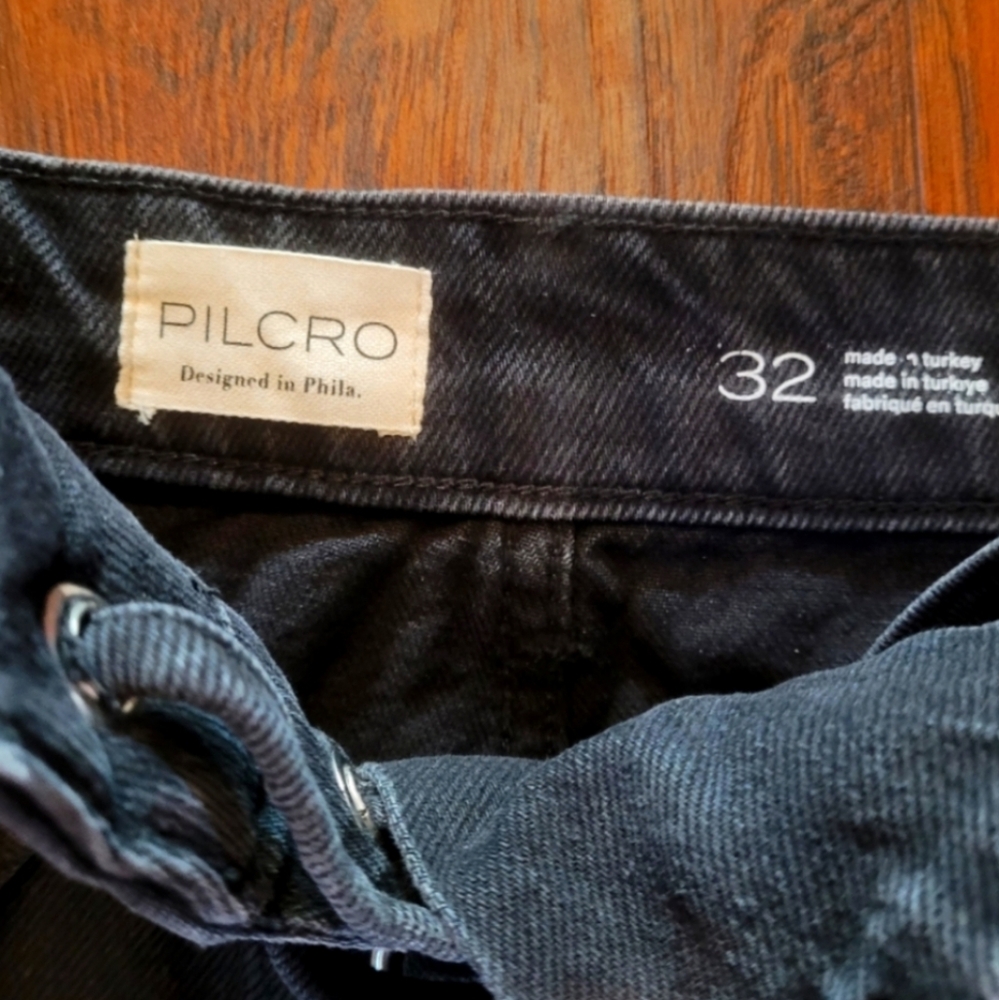NEW Anthropologie Pilcro Black Lace-Up Denim Shorts - Picture 6 of 8